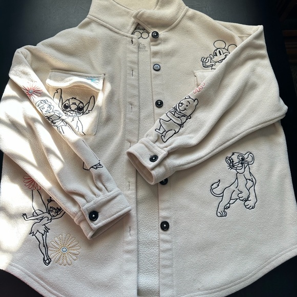 Disney Tops - Disney Cream Fleece Jacket